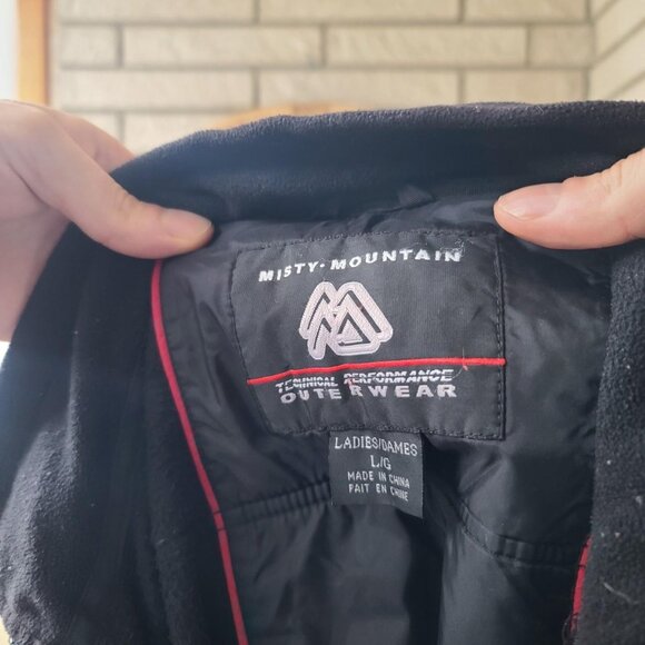 Vintage 'Misty Mountain' black quarter zip fleece pullover sweater women's L - Picture 3 of 3